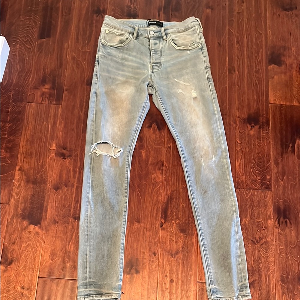 Faded Skinny Distressed Jeans with Whiskering